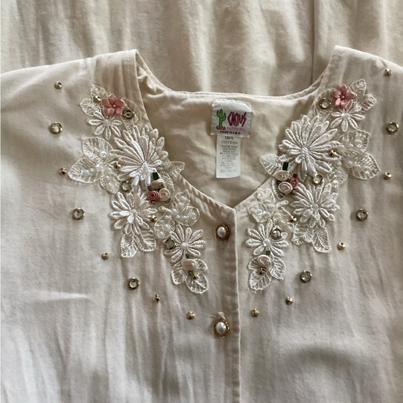 Cactus  California Vintage Short Sleeve Button Up Shoulder Pads Maxi Dress T39* - Picture 4 of 5